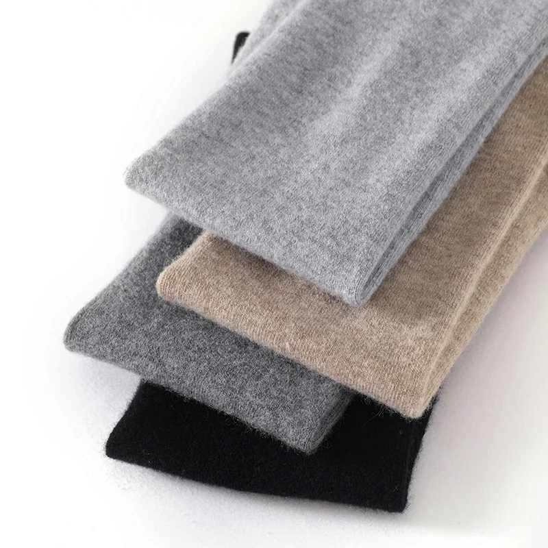 New hot selling women's high-quality imitation cashmere knee pads, solid color knitted slim fit and warm women's long knee pads