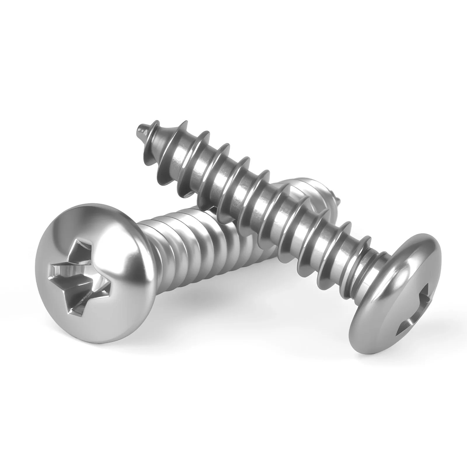 M1.2 M1.4 M1.7M2M2.2M2.3 M2.6M3M3.5M4M5M6 Small 304 Stainless Steel Cross Phillips Pan Round Head Self Tapping Screw Round Head