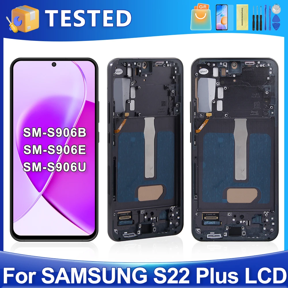 

S22+ For Samsung Tested For S22 Plus S906B S906 S906W S906N S906E LCD Display Touch Screen Digitizer Assembly Replacement