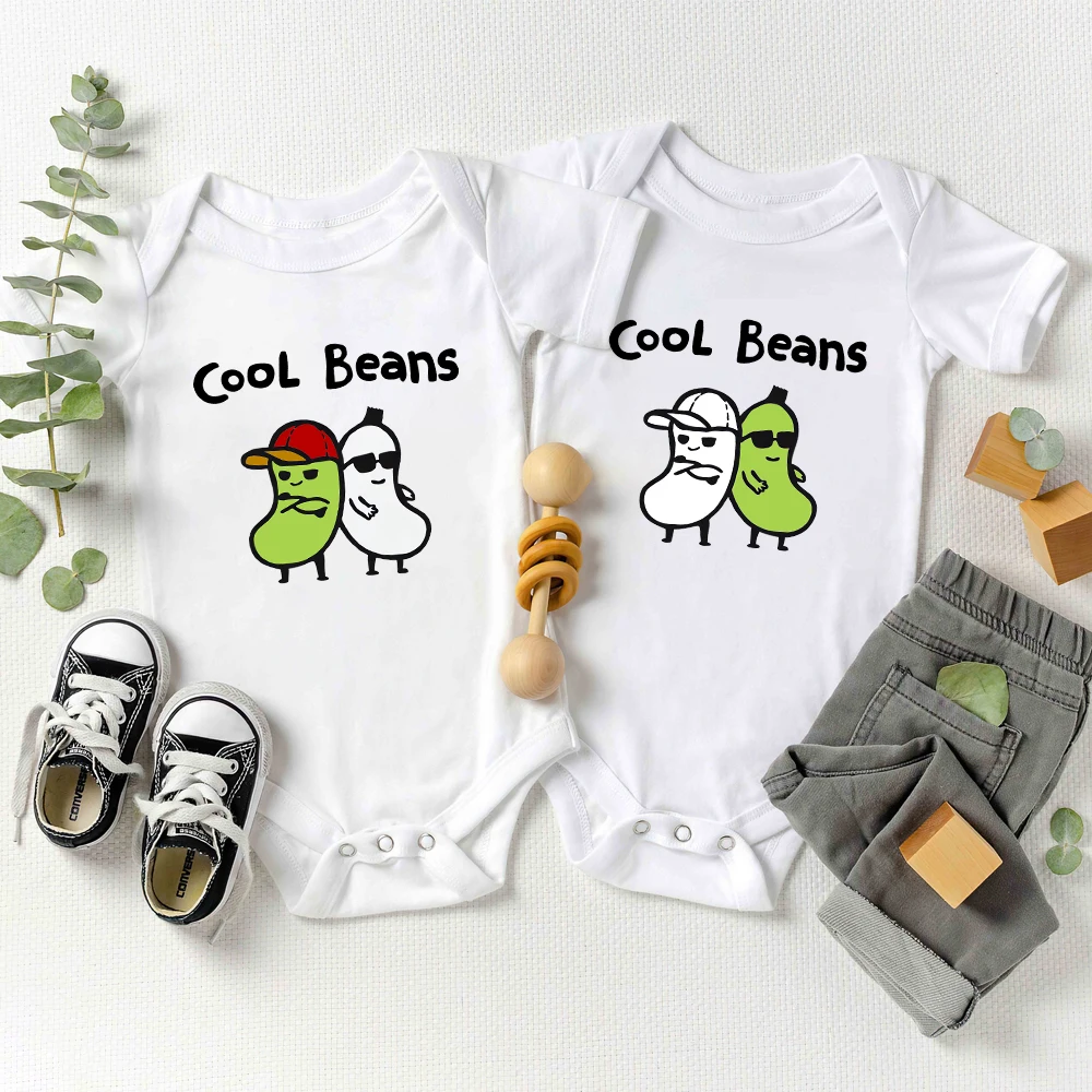 

Cool Beans Twin Baby Boys Bodysuit Fashion Trend Summer Toddler Jumpsuit Cozy Soft Skin-friendly Pure Cotton Infant Clothes