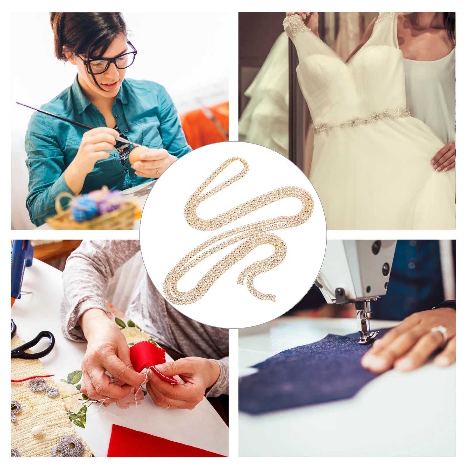 شلال حجر الراين مخلب سلسلة تقليم DIY بها بنفسك الملابس فستان الزفاف ديكور الحرفية ملحق سلسلة الزخرفية التشذيب