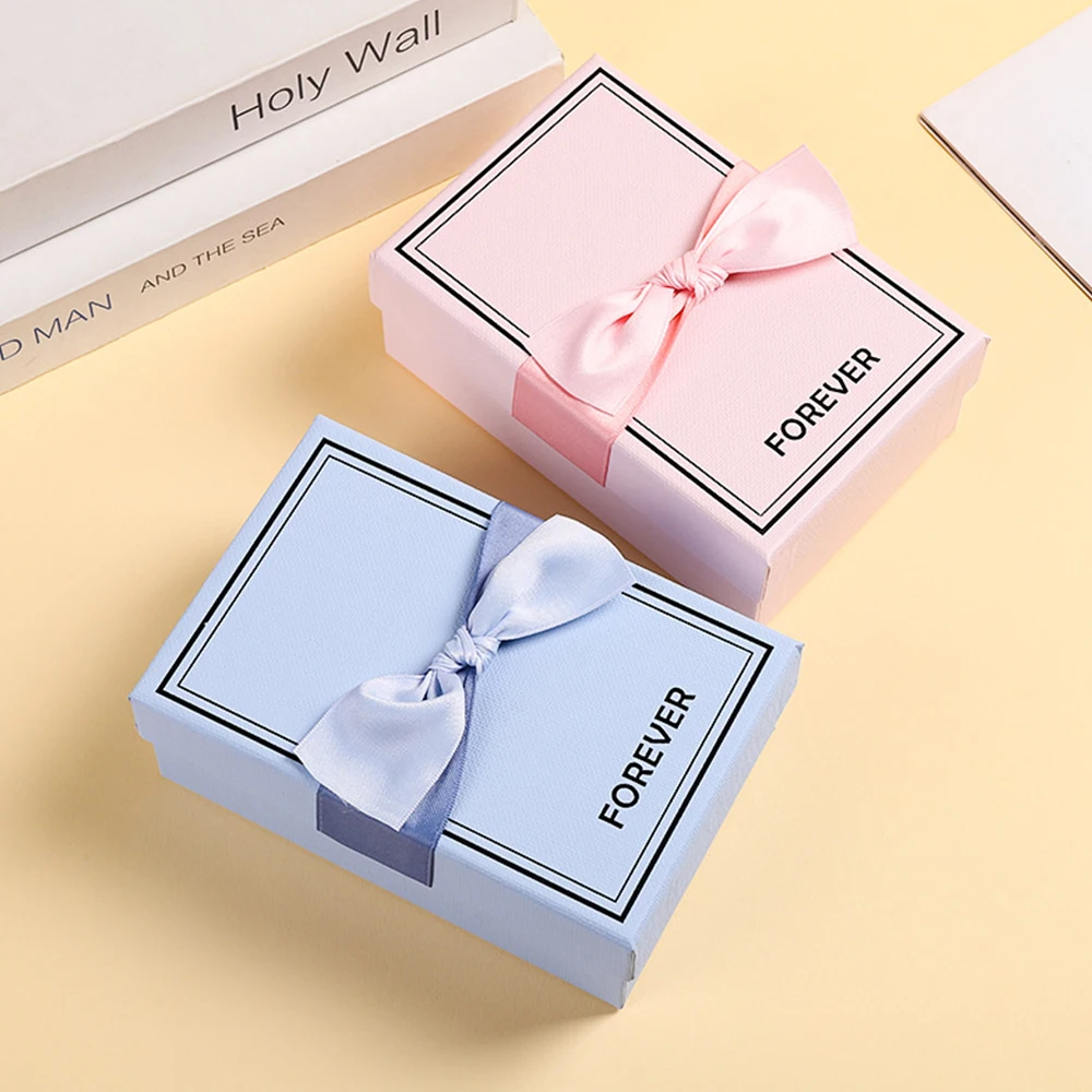 4Pcs 11*6*16.5 Jewelry Box with Bow For Perfume Wedding Candy Chocolate Case Engagement Companion Gift Birthday Packaging Casket