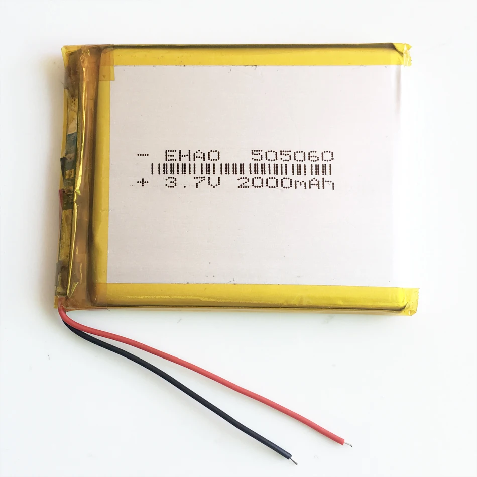 3.7V 2000mAh LiPo Rechargeable Battery 505060 + JST 3Pin Plug For PAD GPS PSP Vedio Game Tablet PC Power Bank E-Book