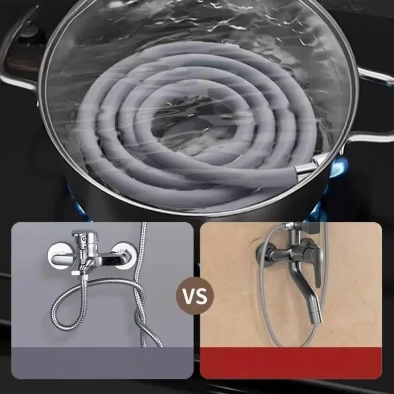 Bathroom Silicone Shower Tube Bend Arbitrarily Hose Explosion Proof Anti Winding Shower Hose for High Toughness Design Hot Sale