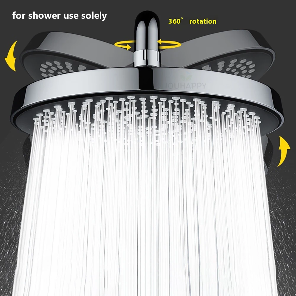 27cm Top Spray Large Water Volume Booster Shower Head 360° Adjustable Pressurized Single Head Home Bathroom Shower Head