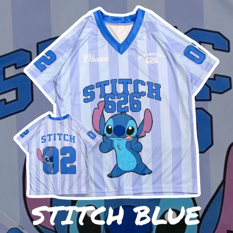 

Американский быстросохнущий бейсбольный трикотаж Stitch с 3D принтом, быстросохнущий летний с короткими рукавами, новый свободный рукав с короткими рукавами