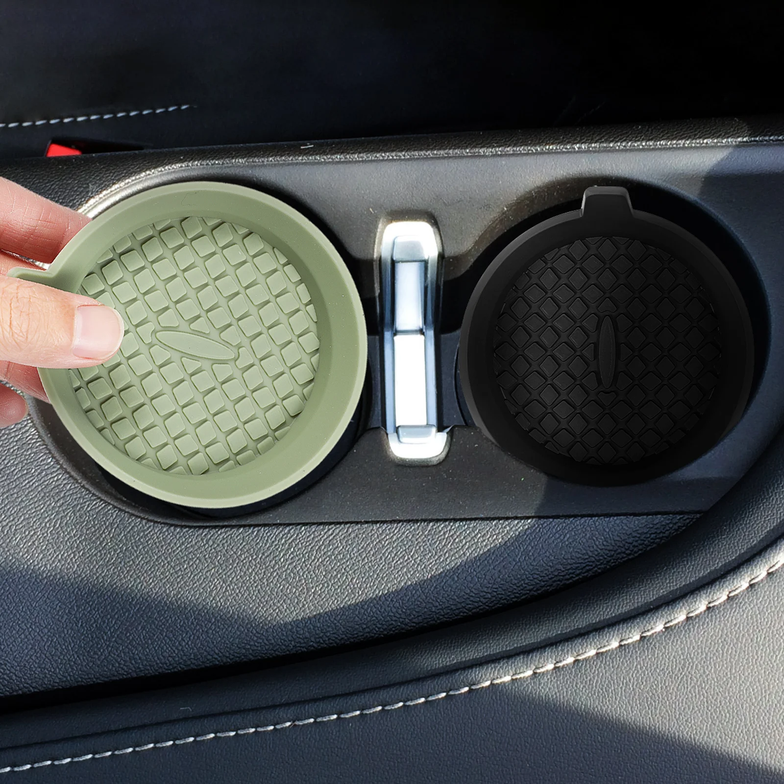 

4Pcs Car Cup Holder Silicone Coasters Non Slip Universal Size Drink Coasters Car Interior Protection Absorbent Cup Mats Vehicle