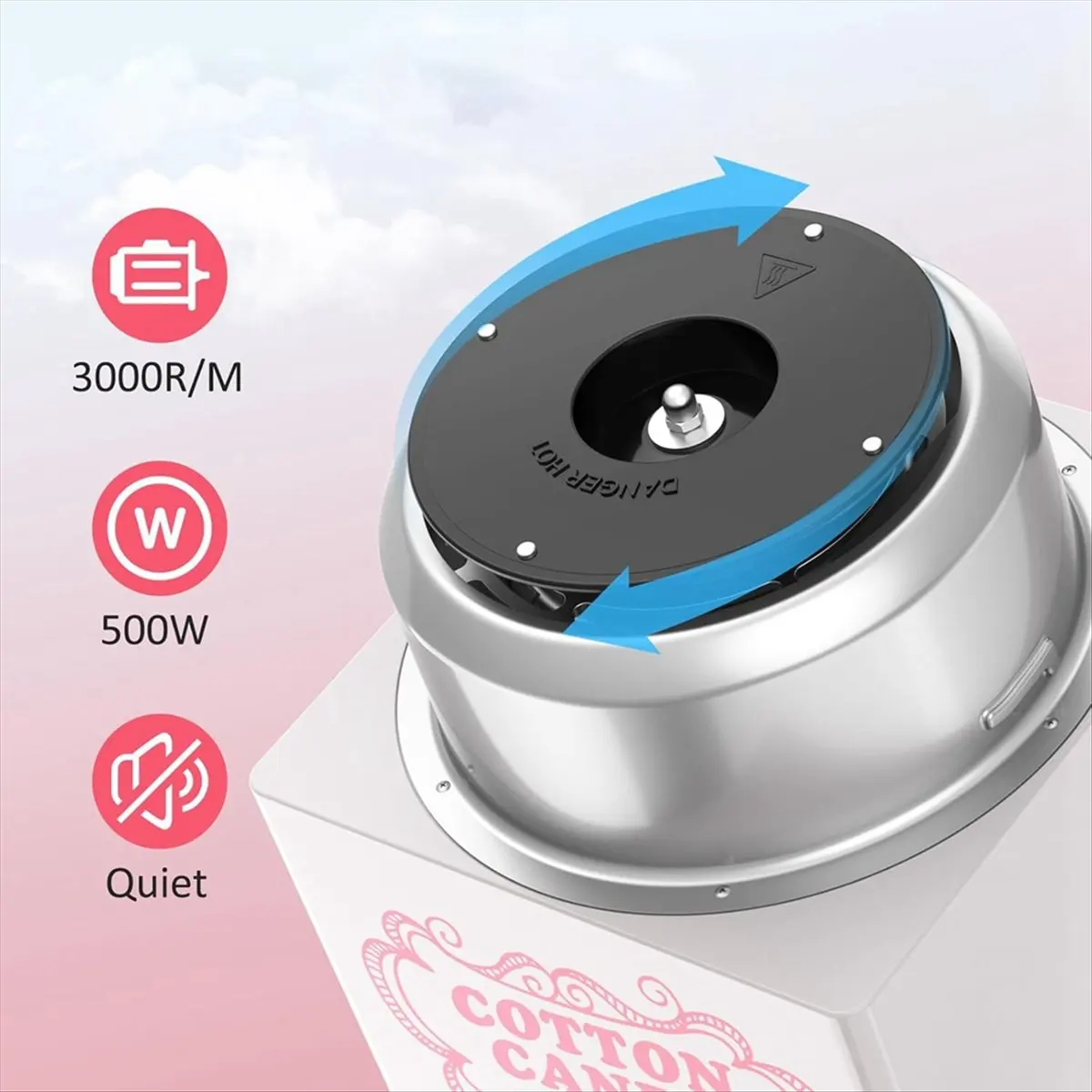 

*Машина для изготовления сахарной ваты ABKM, Мини-машина для изготовления сахарной ваты для детей с совок для сахара, простая и безопасная в использовании, розовая винтажная вилка стандарта США