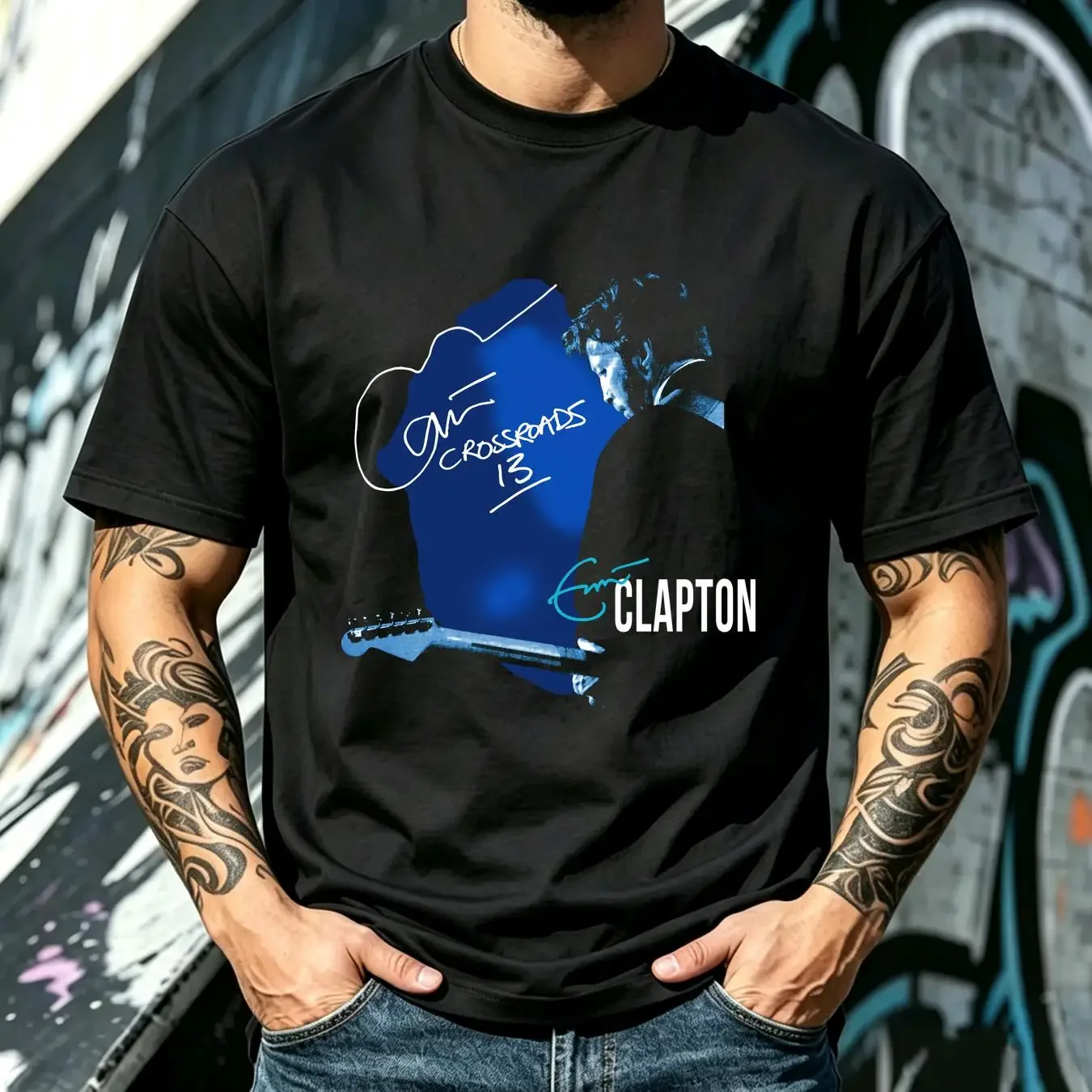 washed T Shirt VTG ERIC CLAPTON San Francisco Tour Black Classic S 5XL long or short sleeves vintage Washed graphic Comfortable