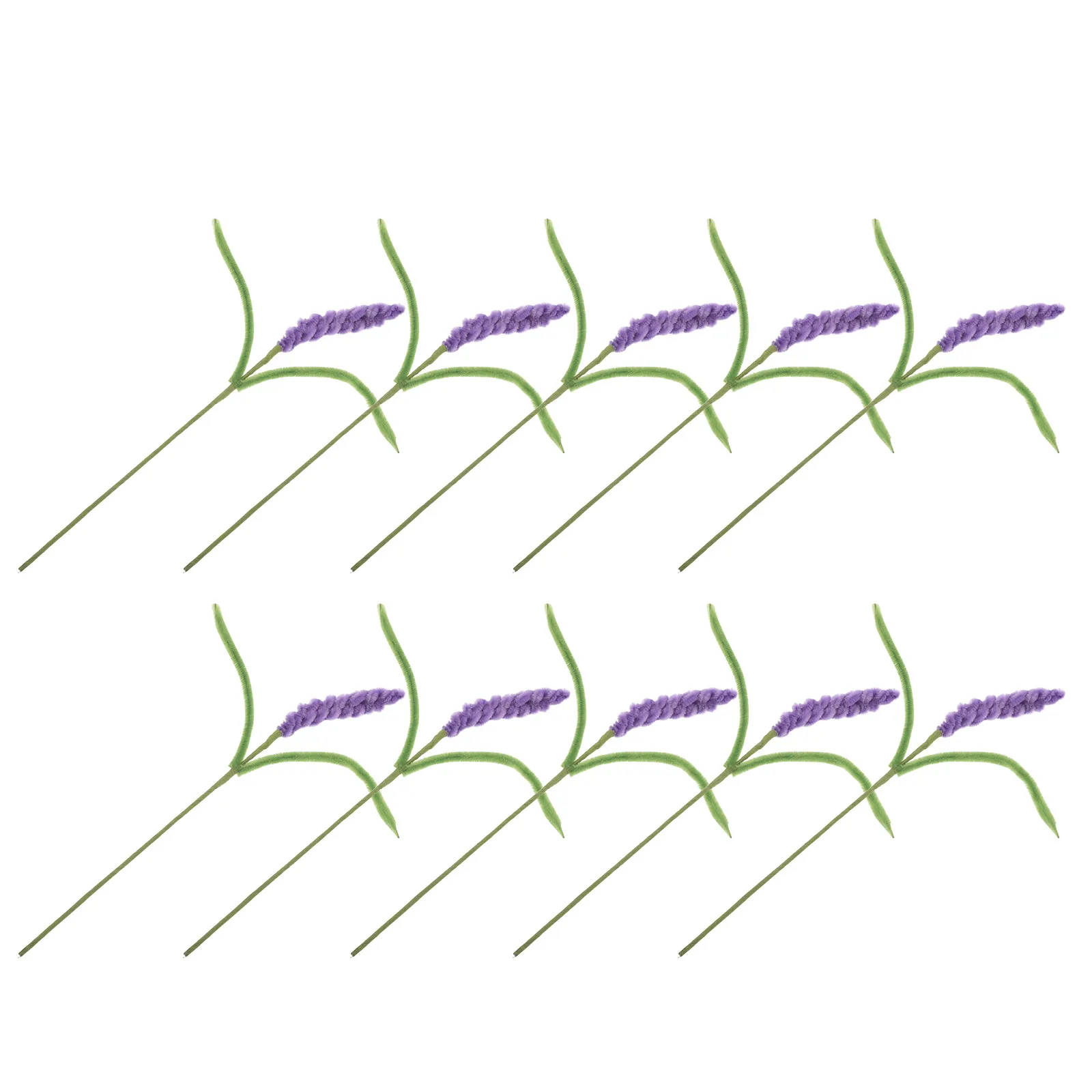 10Pcs Lavender Faux Flower Stems Purple Pipe Cleaner Craft Artificial Simulation Lavender Branches Wedding Party Centerpiece view 2