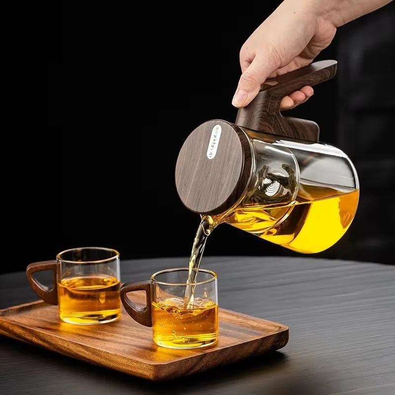 2025 Modern Home Office Tea & Coffee Pot Set New Magnetic Floating Cup Glass Liner with Water Separation Filter