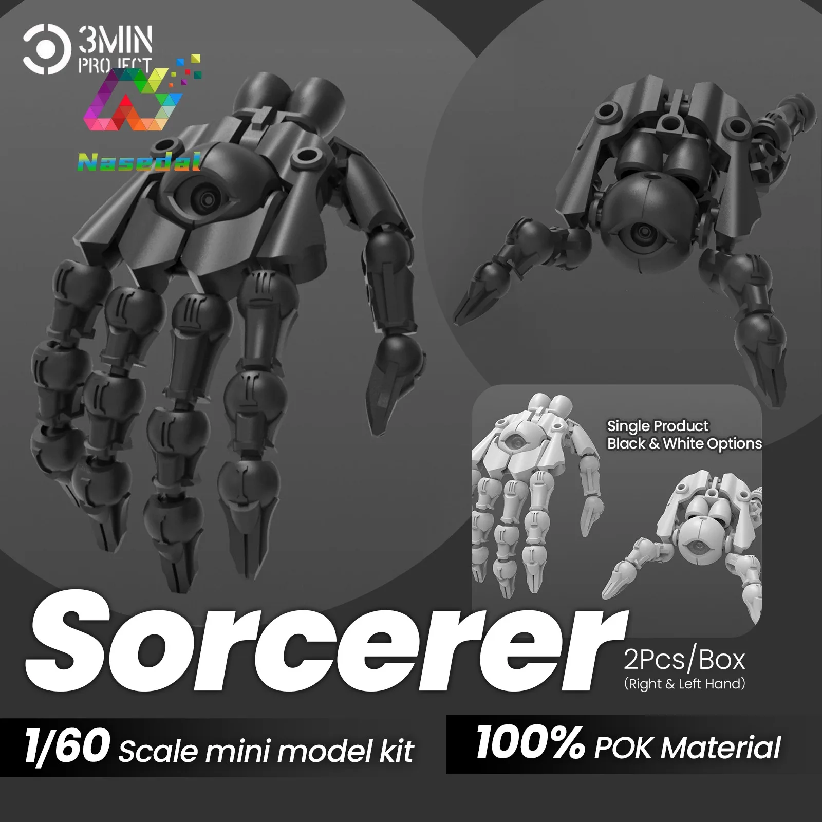 

Sheik Mainland 2pcs/box 3 Minute Series 1/60 WIZARD Model Assembly Kit 100% POK Material Advanced White/Metallic Black Optional