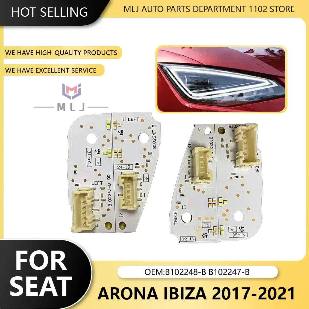 

NEW White DRL LED Board For 2019 SEAT IBIZA ARONA Daytime Running Light Turn Signal CHIP B102247-B Left B102248-B Right