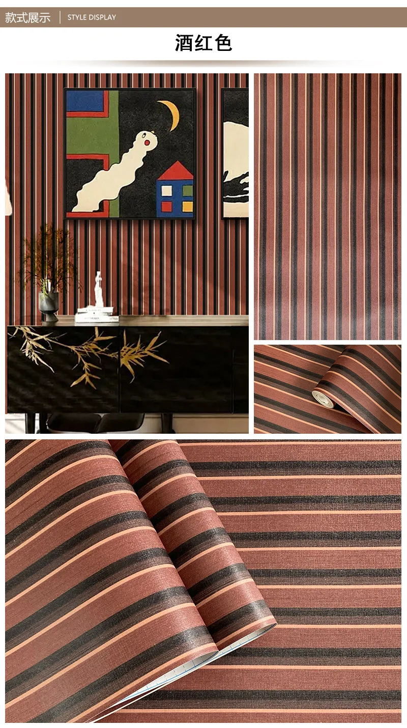 ورق حائط بنمط شريطي خشبي عتيق مقاوم للماء ورق حائط ذاتي اللصق لغرفة المعيشة وغرفة النوم والمطبخ