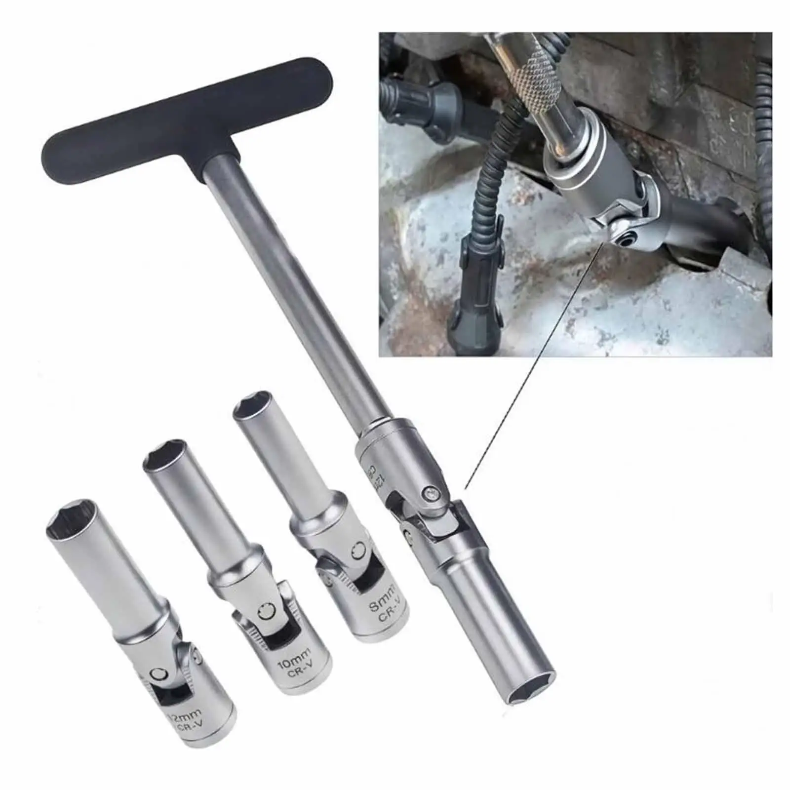 

Набор инструментов для снятия свечей накаливания: экстракторы, удлинители, торцевые головки для грузовиков и авторемонта