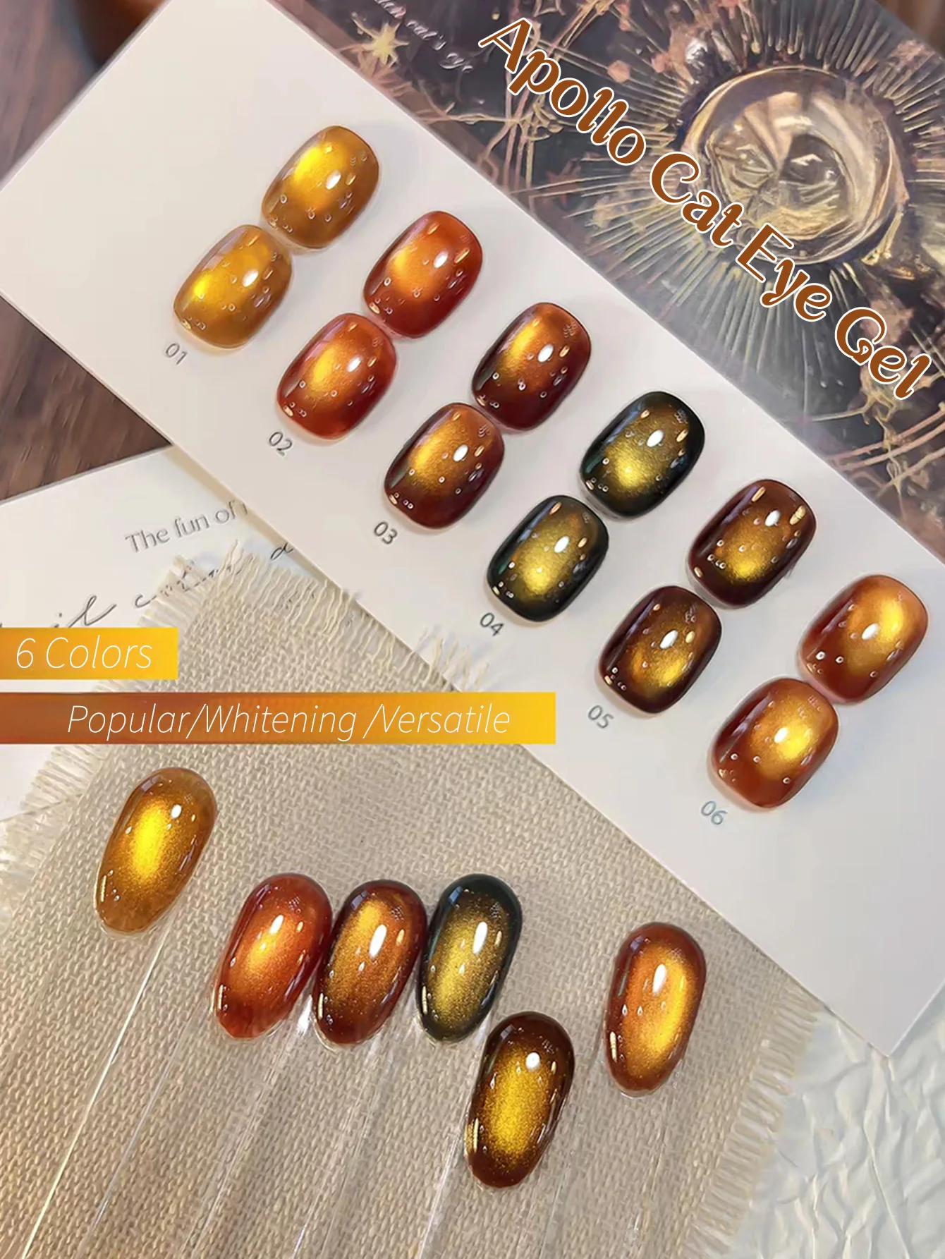 1pcs WS Autumn Nails High-dentisy Gold Cat Eye Gel Nail Polish Whitening Popular All-match Gel Nail Art Nail Supplies Halloween