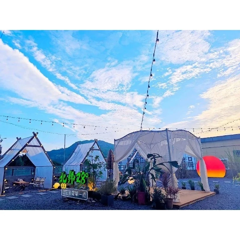 Outdoor Pavilion Awning Wooden House Tent Sun Umbrella Wind UV Block  For Courtyard Scenic Spot Garden Swan Camp Yard Renovation