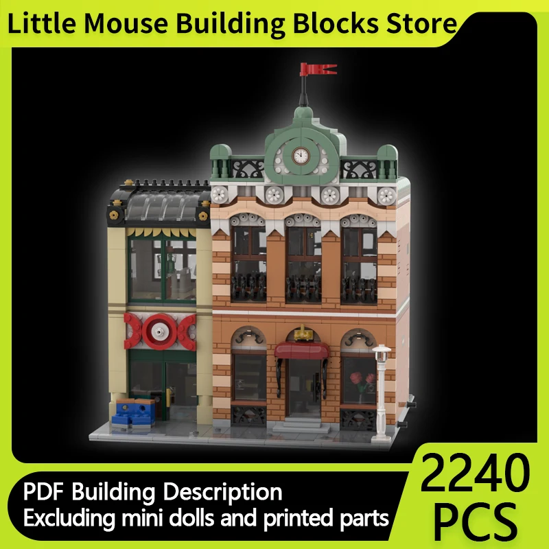 

Street View Model MOC Building Bricks Boutique Hotel Alternative Modular Technology Gifts Holiday Assemble Children Toys Suit