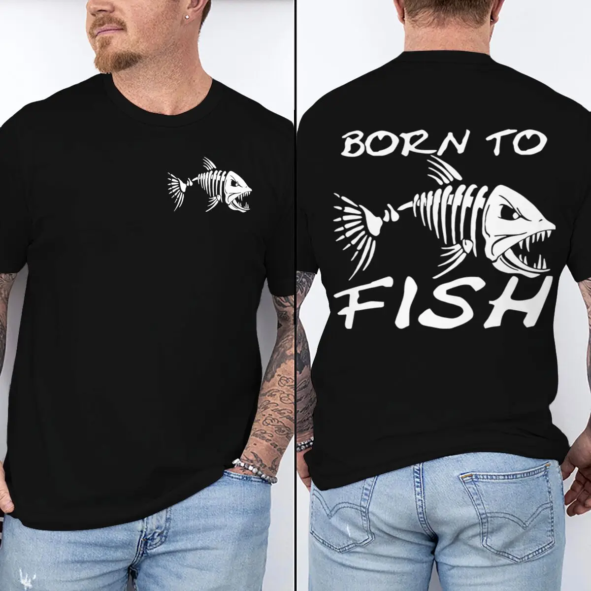 Born To Fish Funny Shirt Fashion Fisherman T-shirts Short Sleeve Funny Fishing Lover Tshirts Casual Summer Men's Street T-shirt