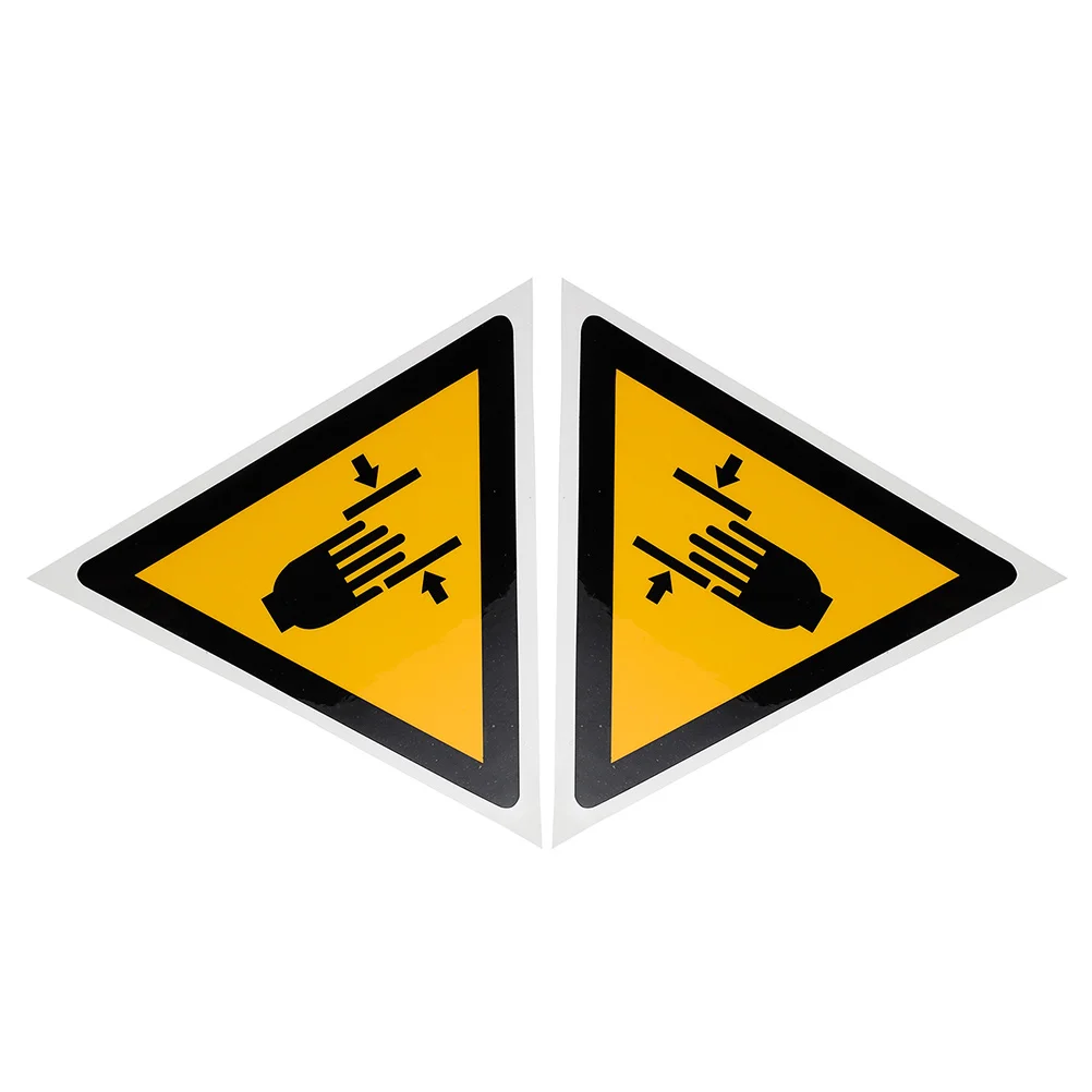 Autocollants d'identification de sécurité, étiquettes d'avertissement de concassage manuel, autocollant adhésif en papier synthétique Pp Durable pour entrepôt, 2 pièces