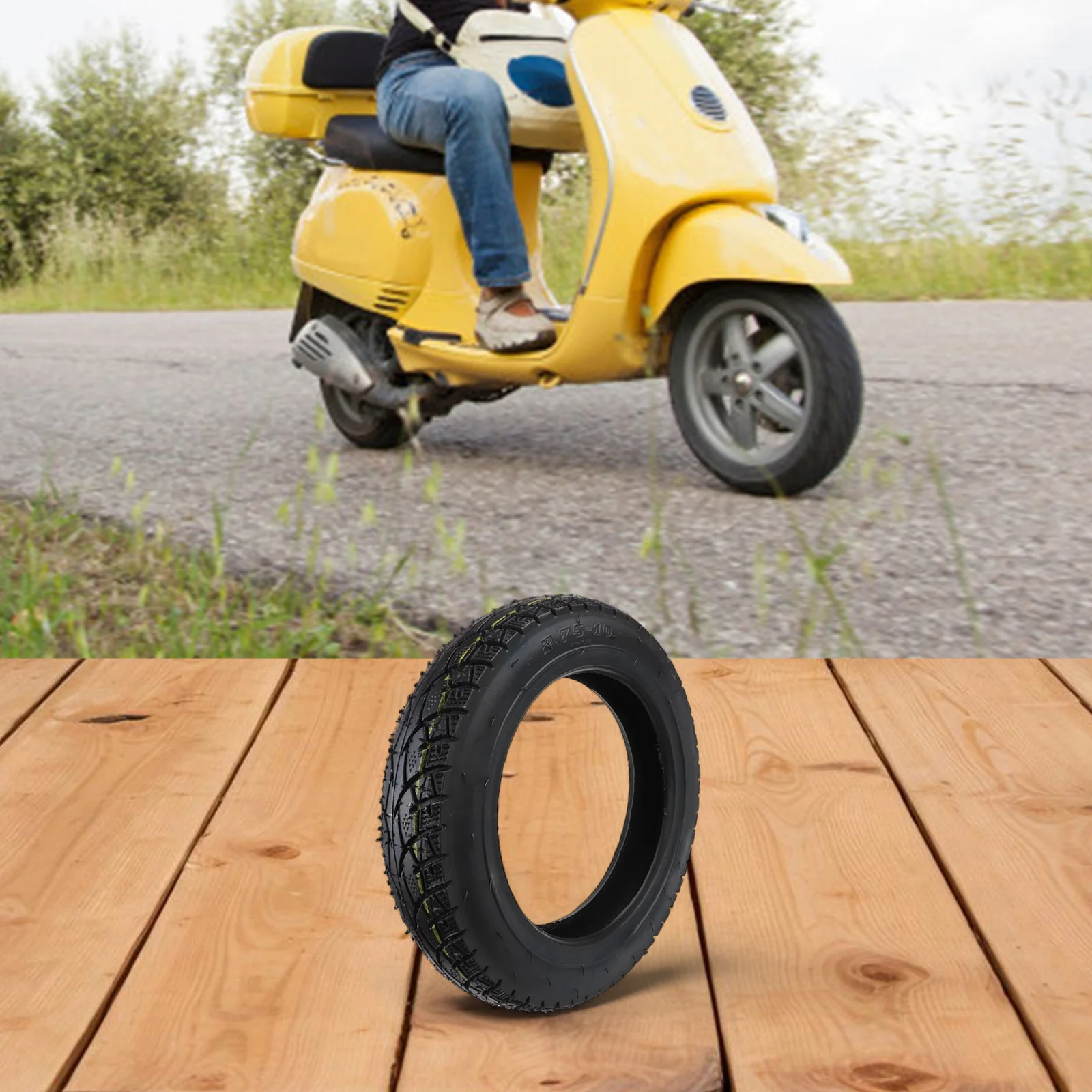 14 Inch 2.75-10 Bike Tubeless Tyre Front Rear Mini-Moto Dirt 14x2.75 Vacuum Tire For E-Bike Puncture Resistant Tire    New