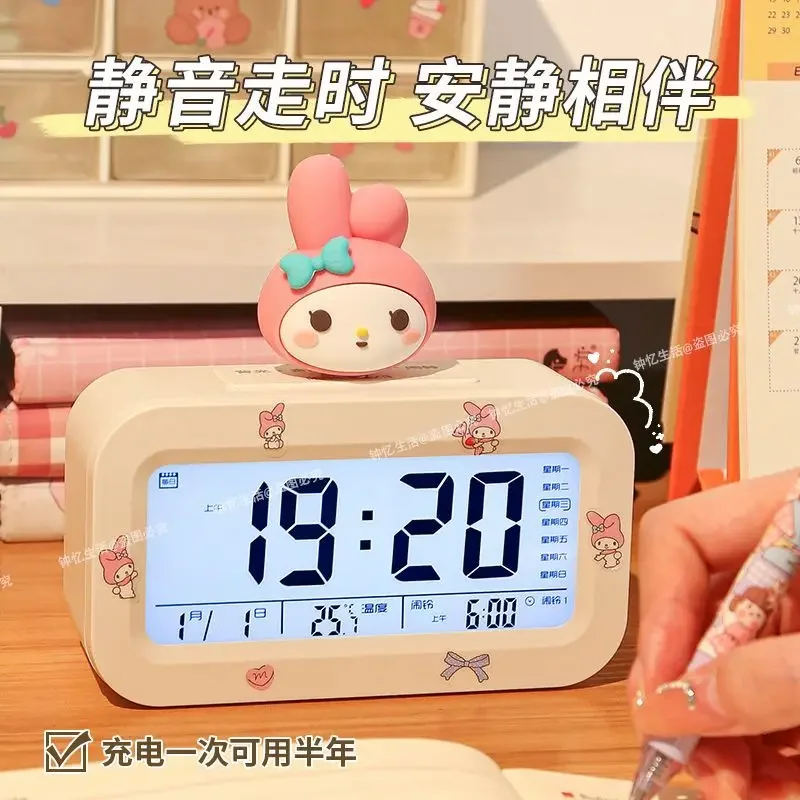 Cartoon anime character kuromi student cute alarm clock wake up artifact Melody electronic desktop cute children new wholesale