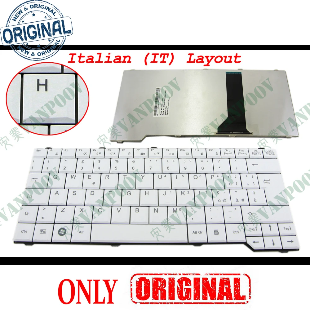 Italian Laptop Keyboard for Fujitsu Amilo Pa 3515 Pa3515 Pa3553 Pa3553 Sa3650 Esprimo Mobile V6505 V6545 6555 IT NSK-F3P0E White