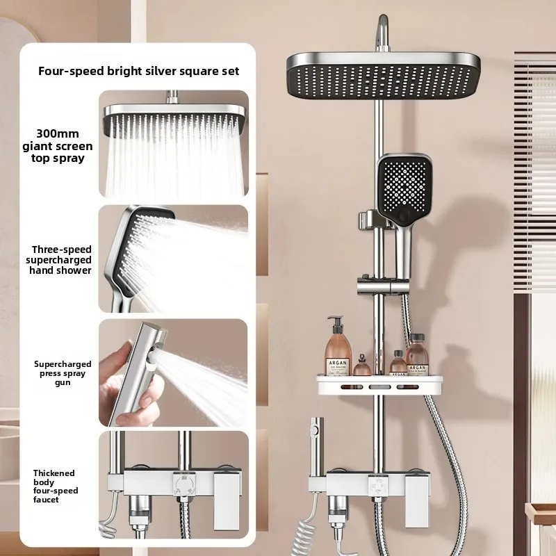Factory Wholesale Shower System Complete Kit Bathroom Home Use High Pressure Rain Shower Shower Head and Handle Set Hower