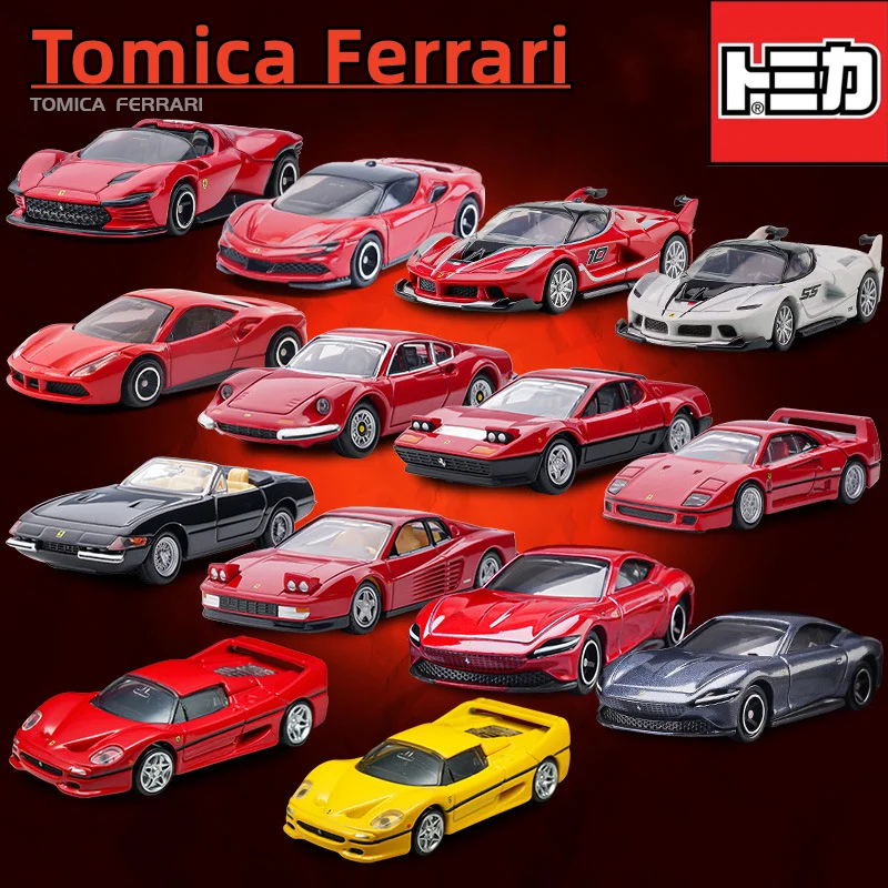 Takara Tomy Tomica Ferrari 1/62 Mini Diecast Alloy Model Car Toys Metal Sports Vehicles Various Styles Gifts for Children