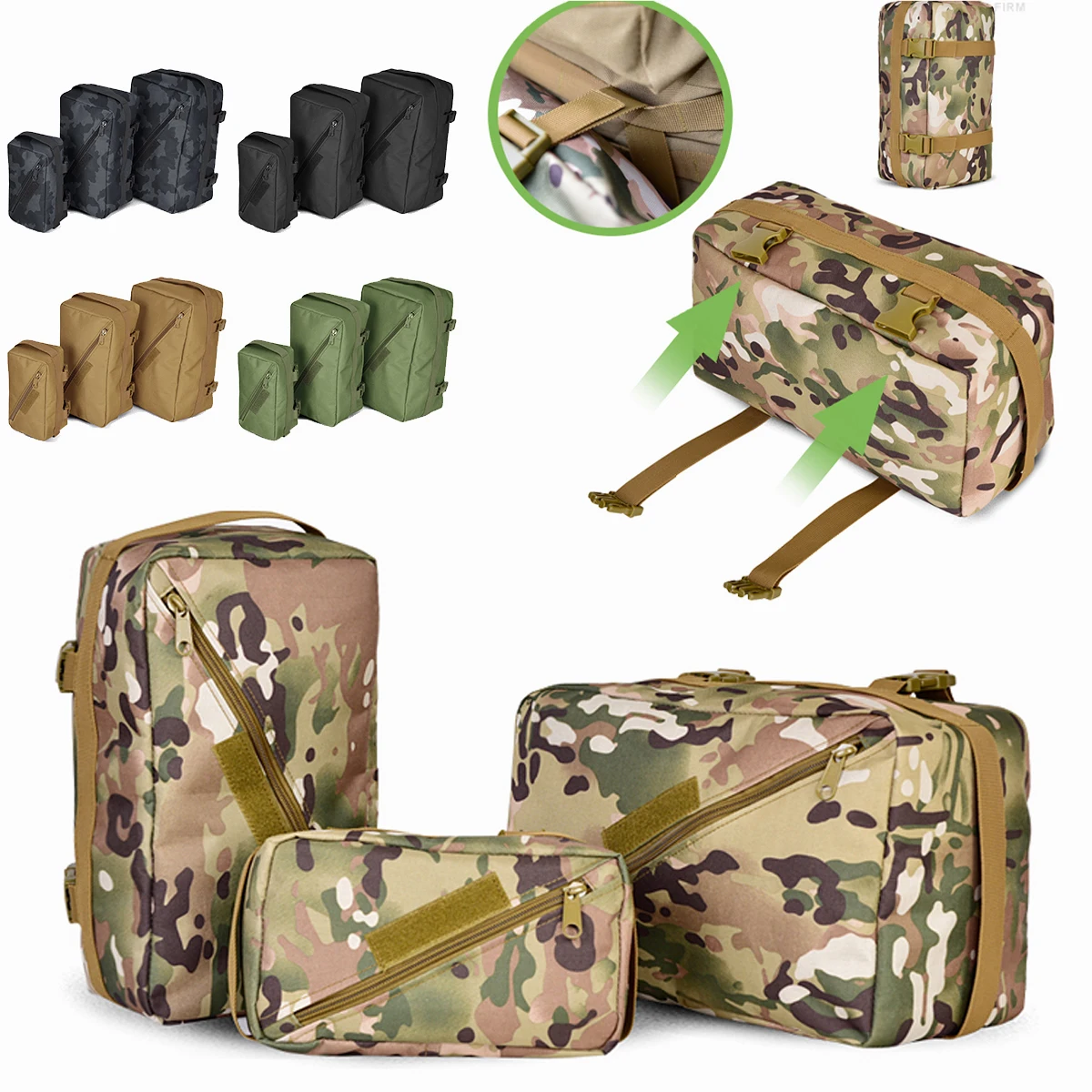 

Tactical Molle Backpack Large Capacity Expansion Accessory Package Waterproof Camouflage Storage Shoe Bag Sports Clothes Pack