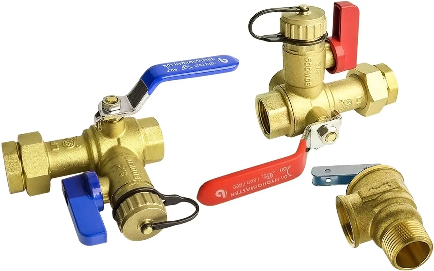 Tankless Water Heater Service Valve Kit with Pressure Relief Valve 3/4-Inch IPS Isolator Clean Brass