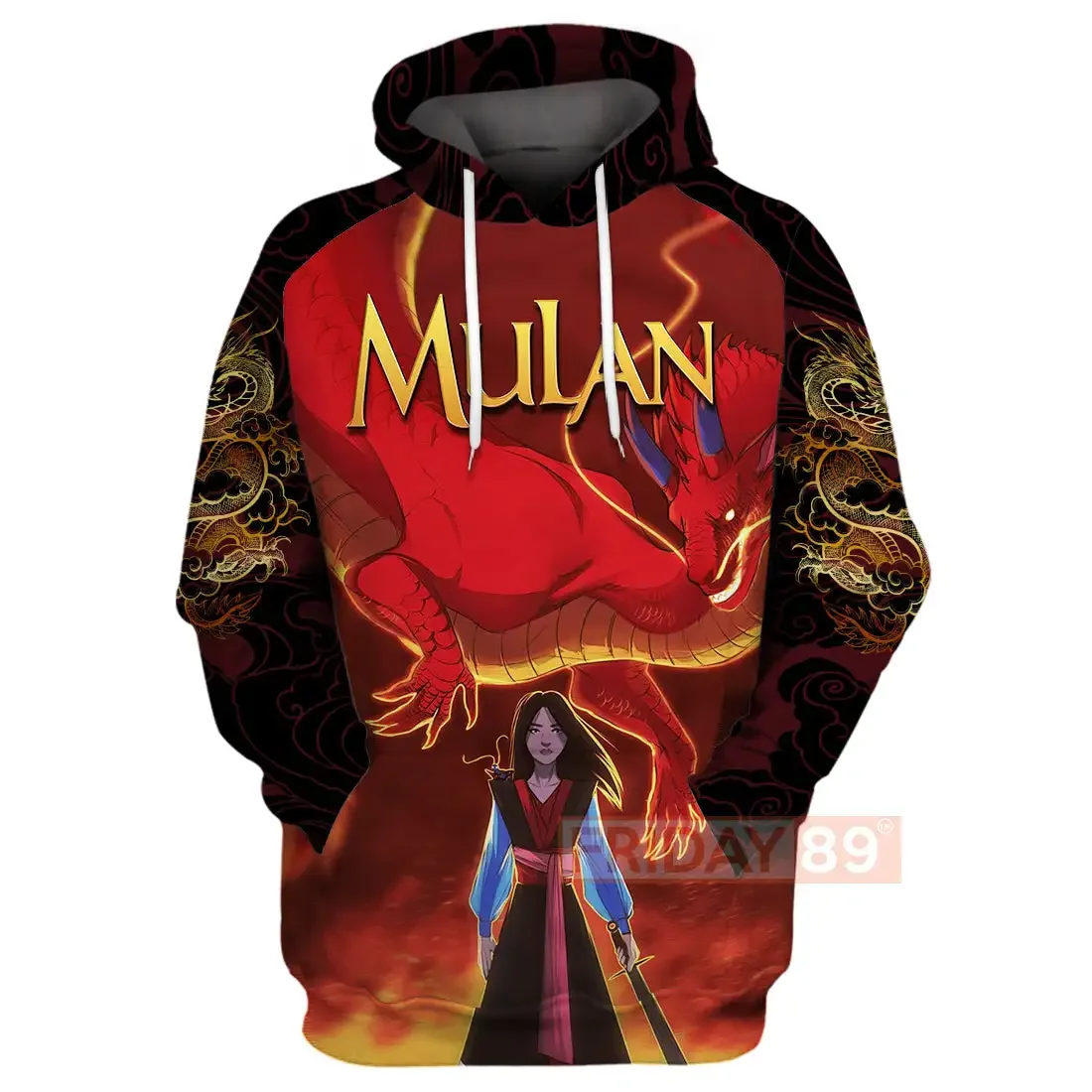 2024 Disney Princess Mulan bluza z kapturem 3d męska damska bluza z kapturem 3d Harajuku Streetwear kreskówka bluza z kapturem na zamek