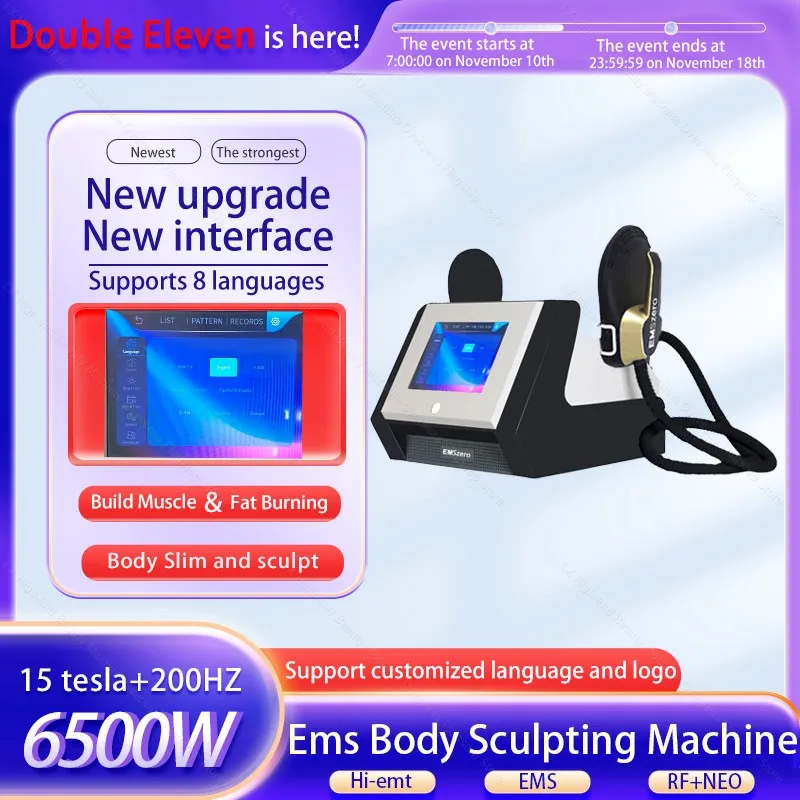 2024 EMS Body Sculpting Machine EMSzero Neo RF HIEMT 6500W Muscle Stimulation for Hip Lifting Fat Burning massage