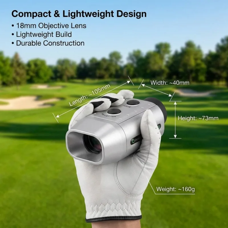 Medidor de Distância Digital 850M 7X18, Sensor de Medição de Altura, Medidor de Distância Digital Portátil para Golfe com GPS