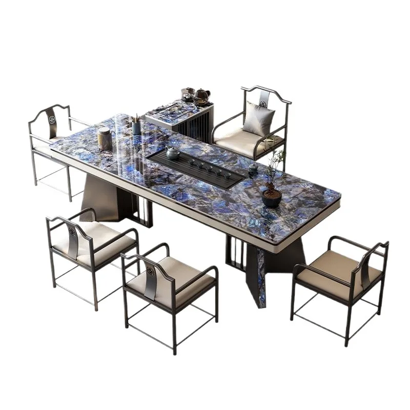 

Rock slab, light luxury style, tea table, living room, balcony, tea table, table and chair combination