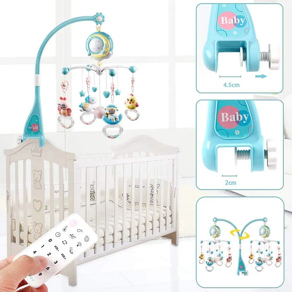 

Remote Control Mobile Musical Baby Crib Toys Light Bell Rattle Decoration Toy for Crib Cradle Bell Projector for Newborn Babies