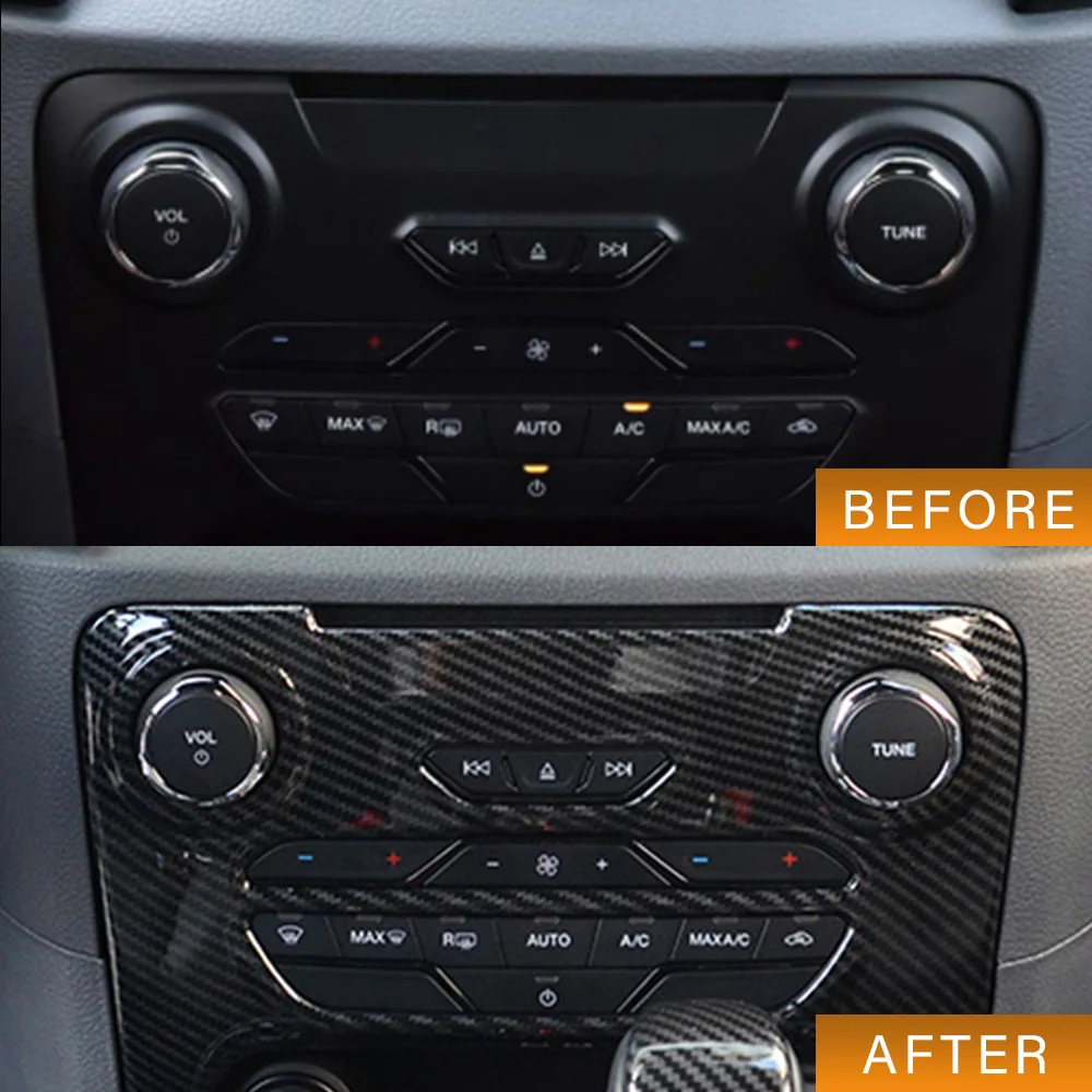 

Central Console Button Frame Trim for Ford Everest RANGER T6 T7 T8 2015-2021 ABS Carbon Fiber Color 1pcs Interior Decorative