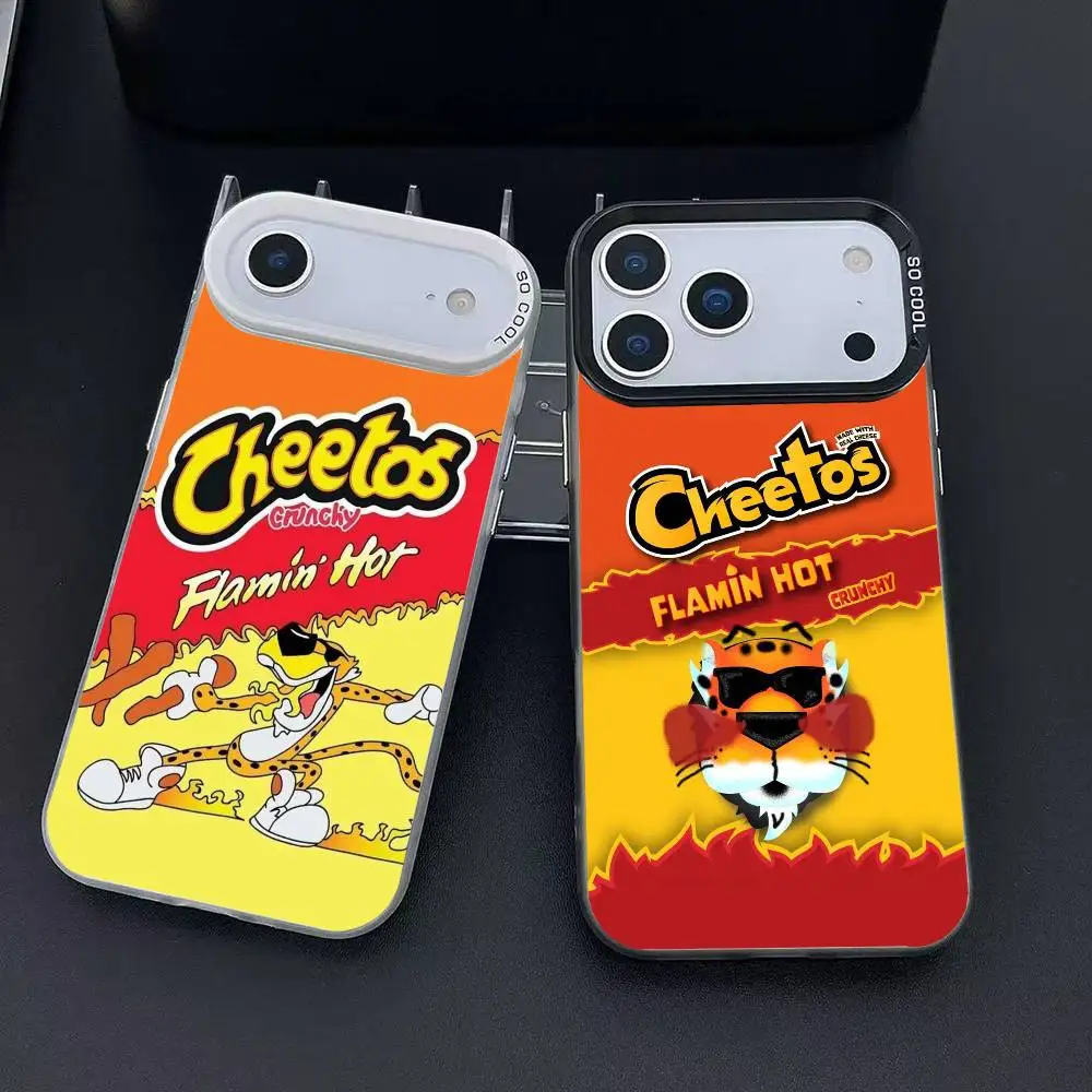 Snack Food Cheetos funda de teléfono para iPhone 12 13 14 15 16 17Pro Max Plus protege la cubierta del teléfono chapado