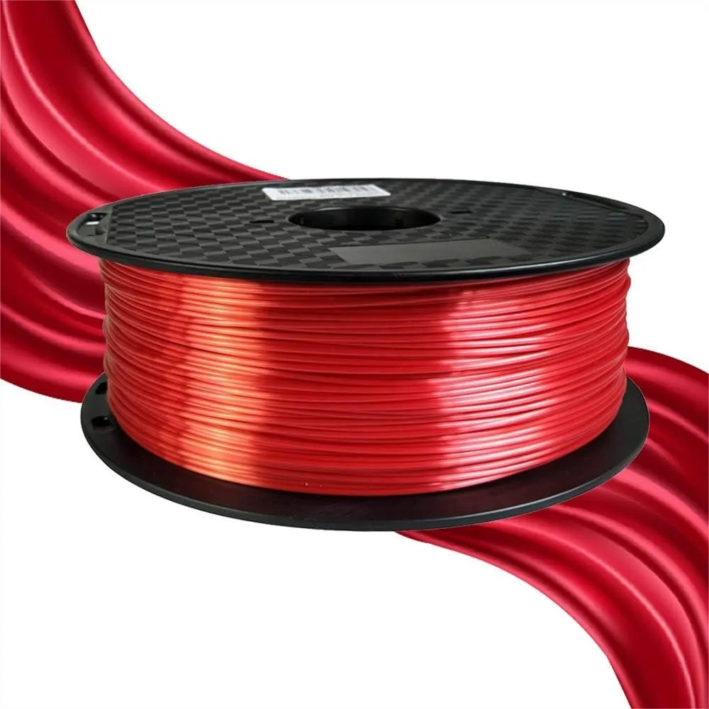

CC3D Silk Red PLA Filament 1.75 mm 1KG Spool for FDM 3D Printer, Shiny Metallic Finish