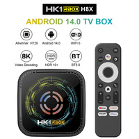 Android 14 TV BOX HK1 RBOX H8X Allwinner H728 Octa Core Colourful LED Fan 8K Video Decoding WIFI6 BT5.0 1000M Lan Set Top Box