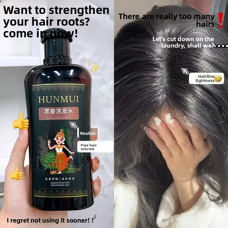 

400ML Thai Black Ginger Shampoo for Dandruff Reduction Oil Control Hair Nourishment