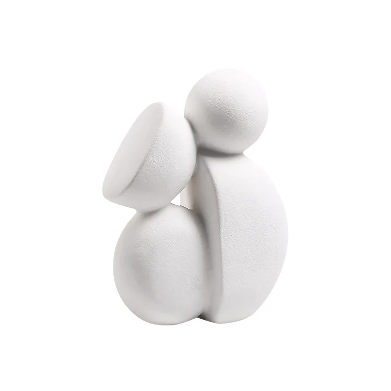 

Nordic minimalist irregular abstract geometric structure ceramic ornaments hotel showroom home decoration desktop crafts