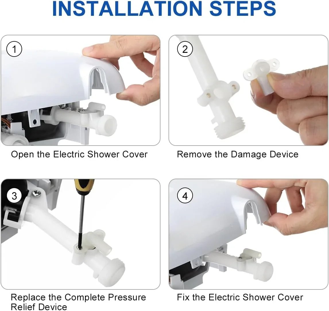 Electric Shower Valve Pressure Relief Valve Sturdy Plastic Material Robust And Stable Silicone Pads Included White