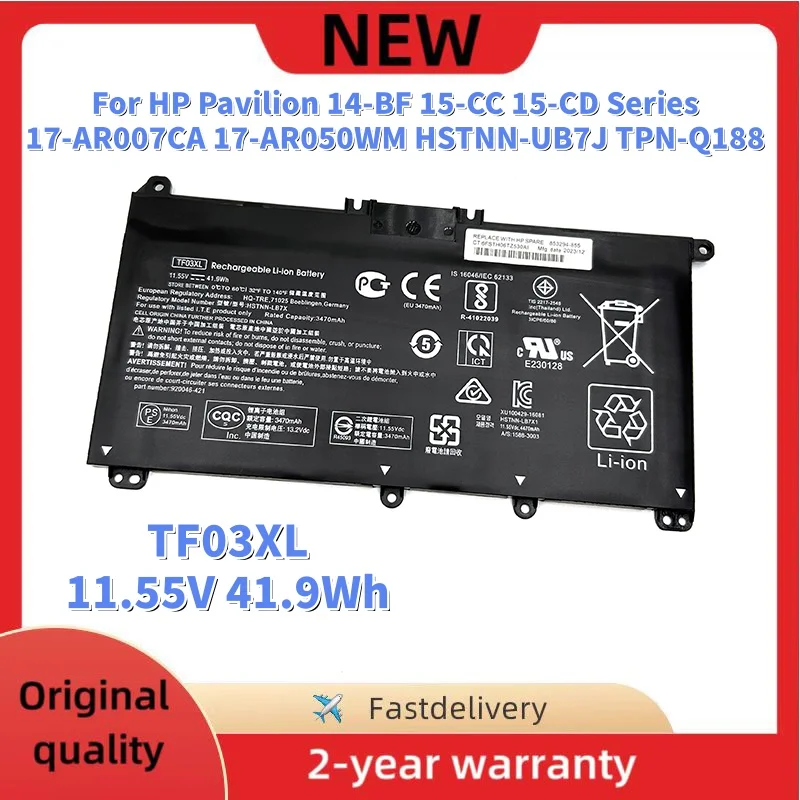 TF03XL batería del ordenador portátil para HP Pavilion 14-BF 15-CC15-CD 17-AR007CA 17-AR050WM HSTNN-UB7J TPN-Q188 Q190 Q191 920046-541