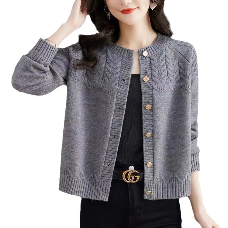 Cárdigan de punto elegante para mujer, suéter, abrigo, ropa de punto de manga larga para mujer, chaqueta de lana para primavera y otoño, Top, ropa femenina