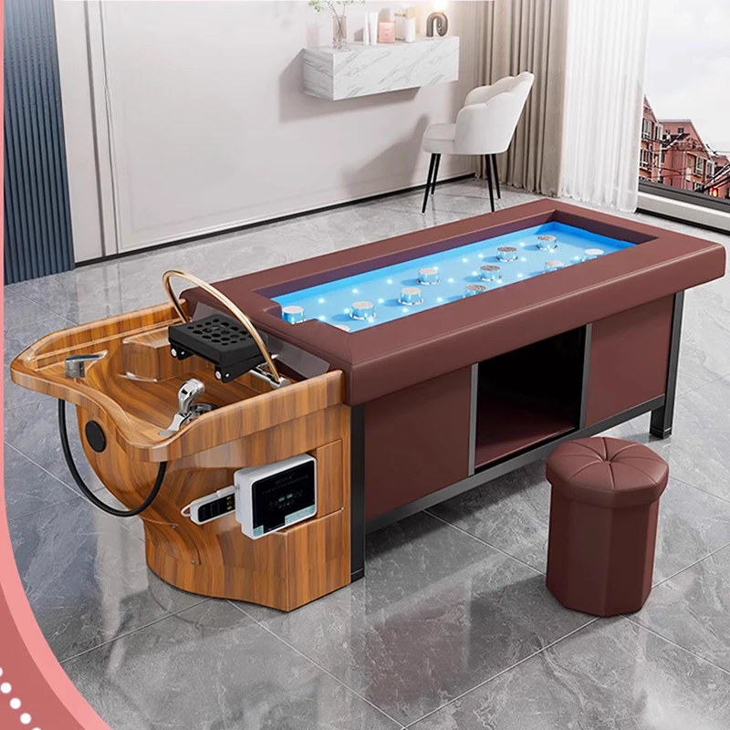 Stylist Hairdressing Head Spa Chairs Water Therapy Chair Washbasin Bed Salon Shampoo Washing Equipment Nail Spa Chaise Coiffure image 3