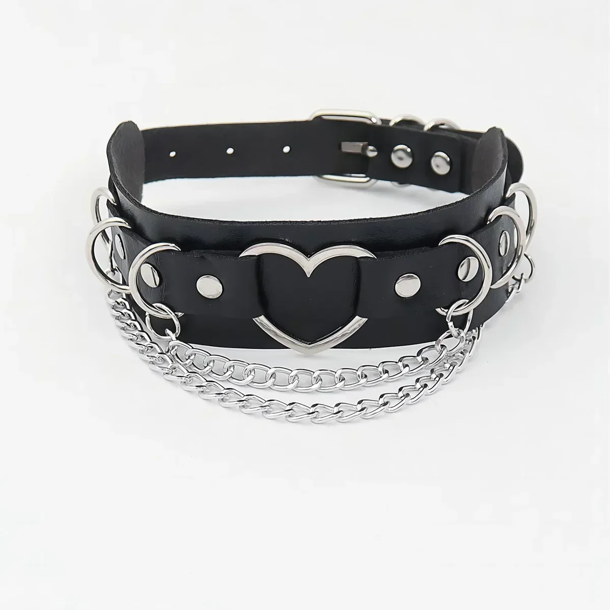 Punk Sweet Cool Gothic Harajuku Rock and roll Sweet Simple Fashion Loving type Tassel Chain Choker PU Leather Pendant