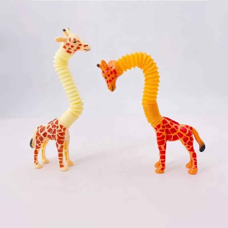 Children Suction Cup Toys Pop Tubes Stress Relief Telescopic Giraffe Fidget Toys Sensory Bellows Toys Anti-stress Squeeze Toy