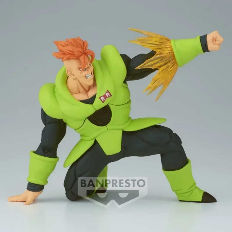 Em estoque bandai original banpresto g x materia anime dragon ball android 16 11cm figura de ação pvc brinquedos modelo