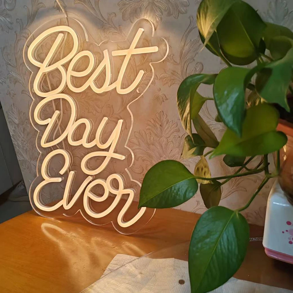 LOGOBO Best Day Ever Christmas Decoration Led Light Merry Christmas Neon Sign Led Wedding Sign Neon Holiday Festival Lightings